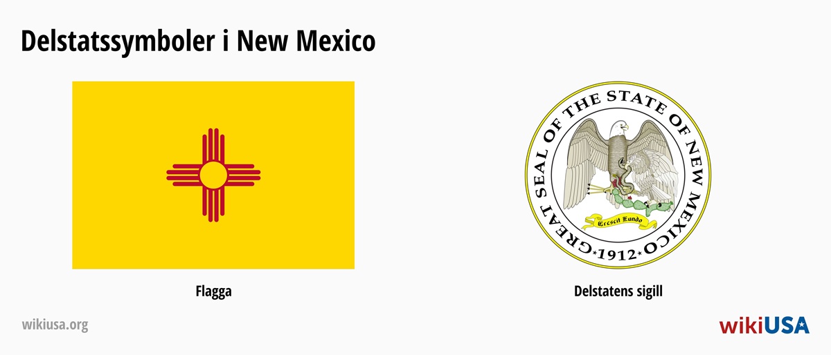 Flagga för delstaten New Mexico | Delstaten New Mexico stora sigill