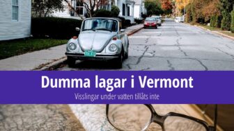 Dumma lagar i Vermont: Visslingar under vatten tillåts inte