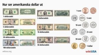 Amerikanska dollar – hur sedlarna och mynten ser ut