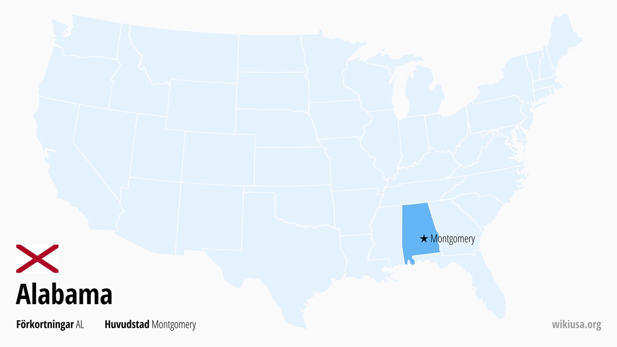 Karta över delstaten Alabama | Var ligger Alabama? | Alabama i USA – karta, största städer och vad man kan se