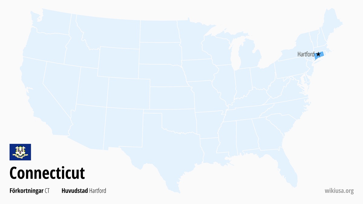 Karta över delstaten Connecticut | Var ligger Connecticut? | Connecticut i USA – karta, största städer och vad man kan se