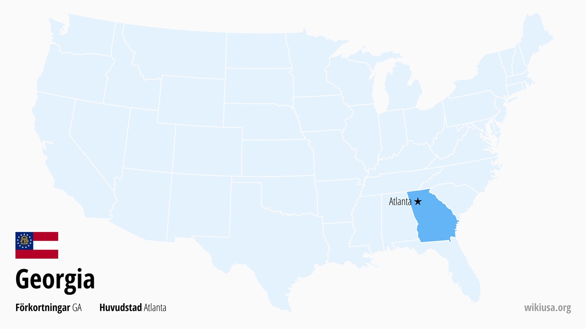 Karta över delstaten Georgia | Var ligger Georgia? | Georgia i USA – fakta, vädret, vad man kan se