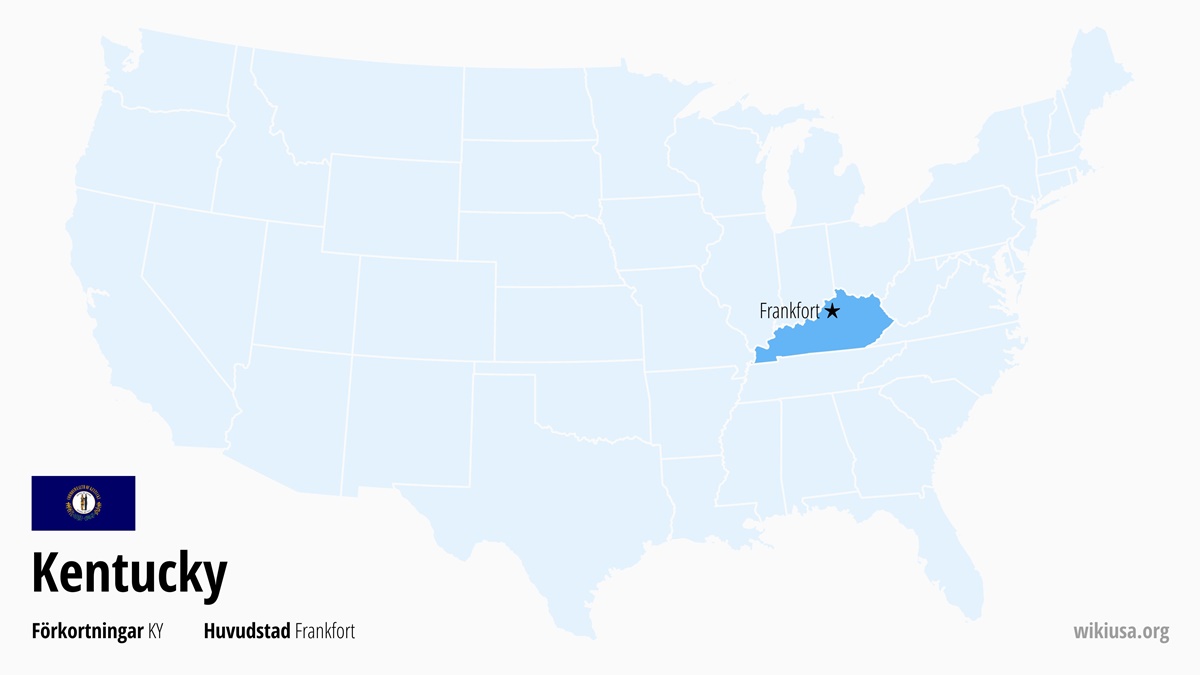 Karta över delstaten Kentucky | Var ligger Kentucky? | Kentucky i USA – fakta, huvudstad, karta och vad man kan se