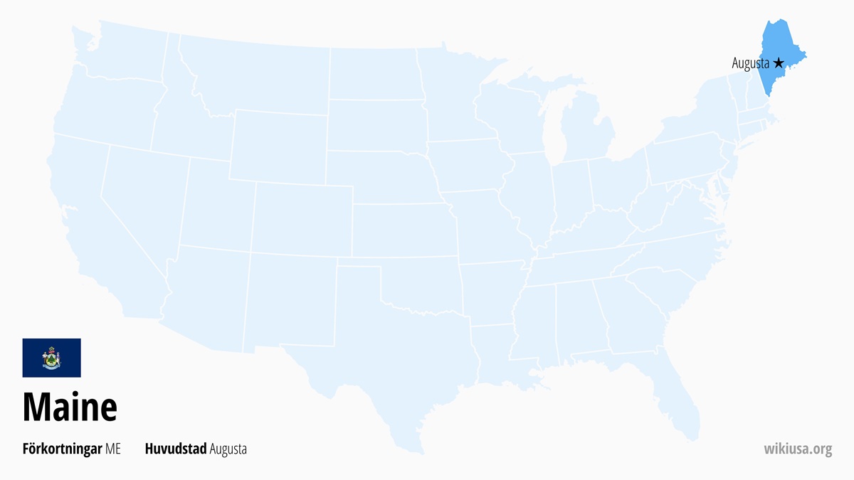 Karta över delstaten Maine | Var ligger Maine? | Maine i USA – karta, fakta, städer och vad man kan se