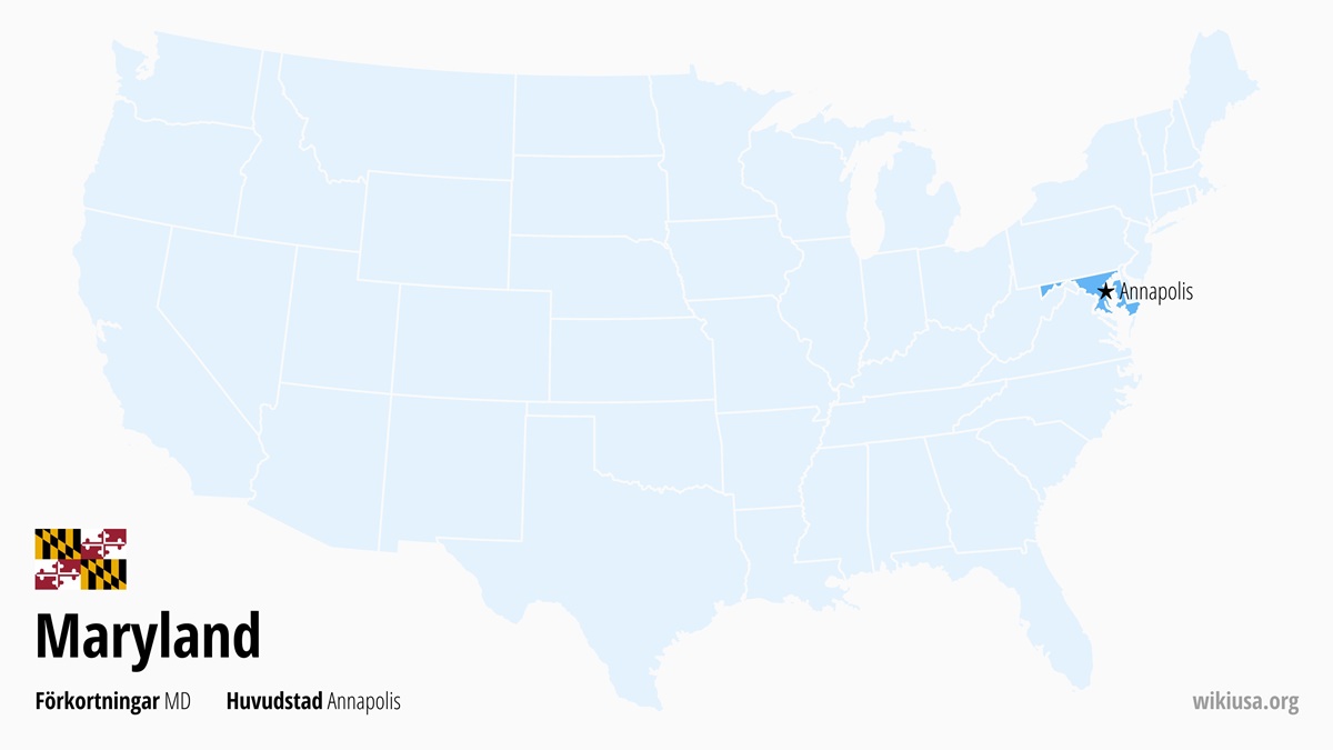 Karta över delstaten Maryland | Var ligger Maryland? | Maryland i USA – karta, städer, fakta och vad man kan se