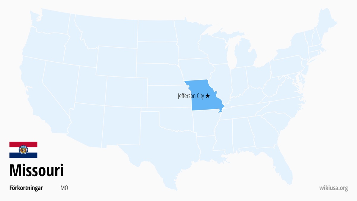 Karta över delstaten Missouri | Var ligger Missouri? | Missouri i USA – fakta, karta, största städer och förkortning