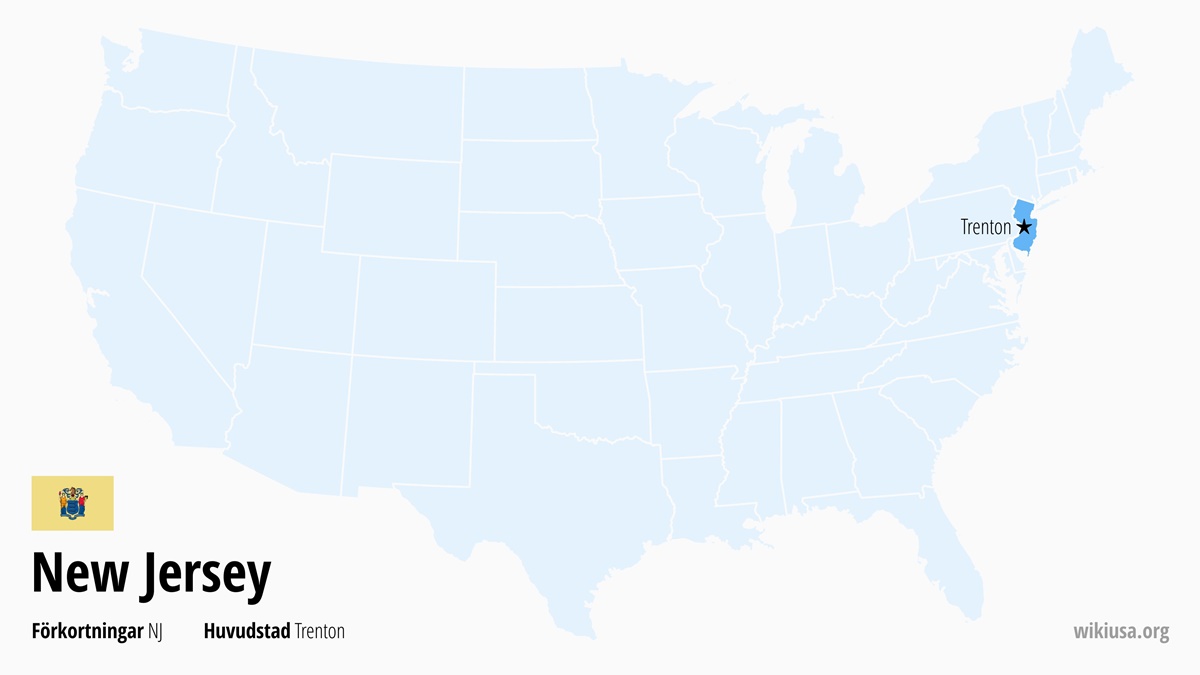 Karta över delstaten New Jersey | Var ligger New Jersey? | New Jersey i USA – fakta, karta, städer och vad man kan se