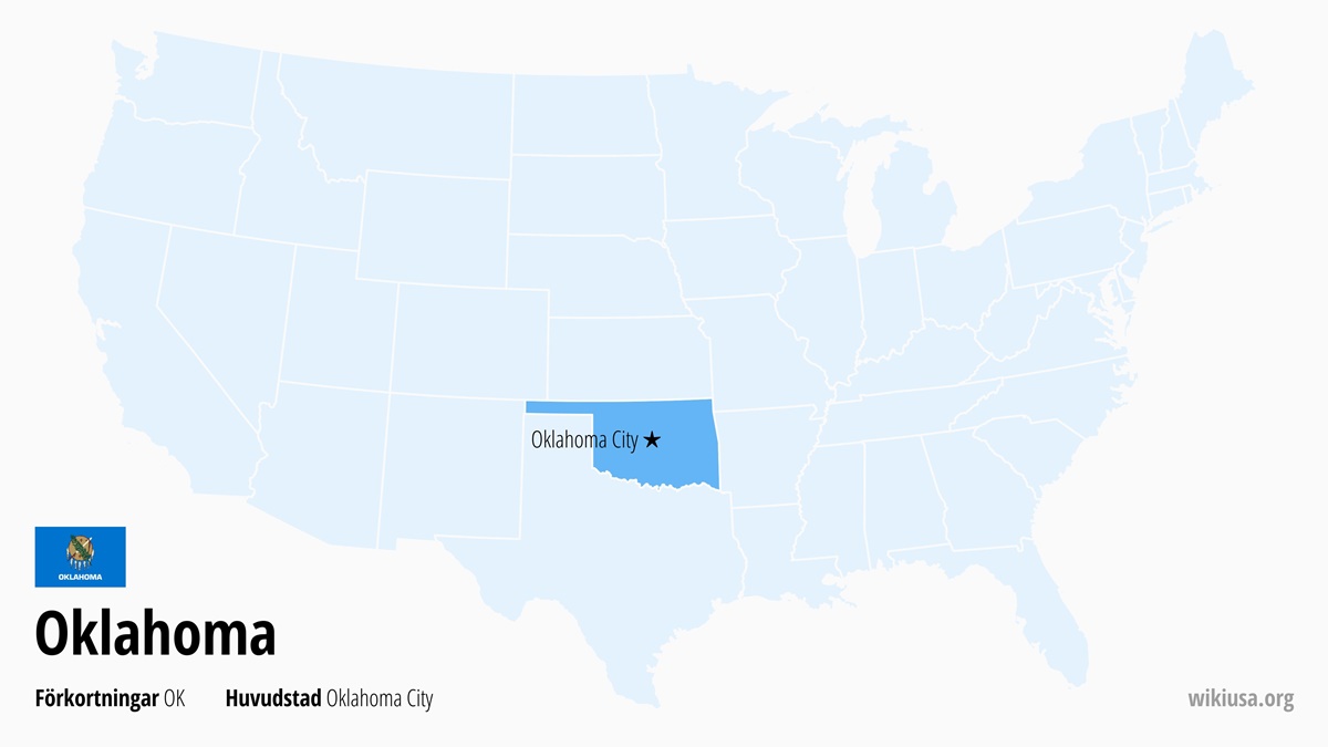 Karta över delstaten Oklahoma | Var ligger Oklahoma? | Oklahoma i USA – fakta, karta, största städer och förkortning