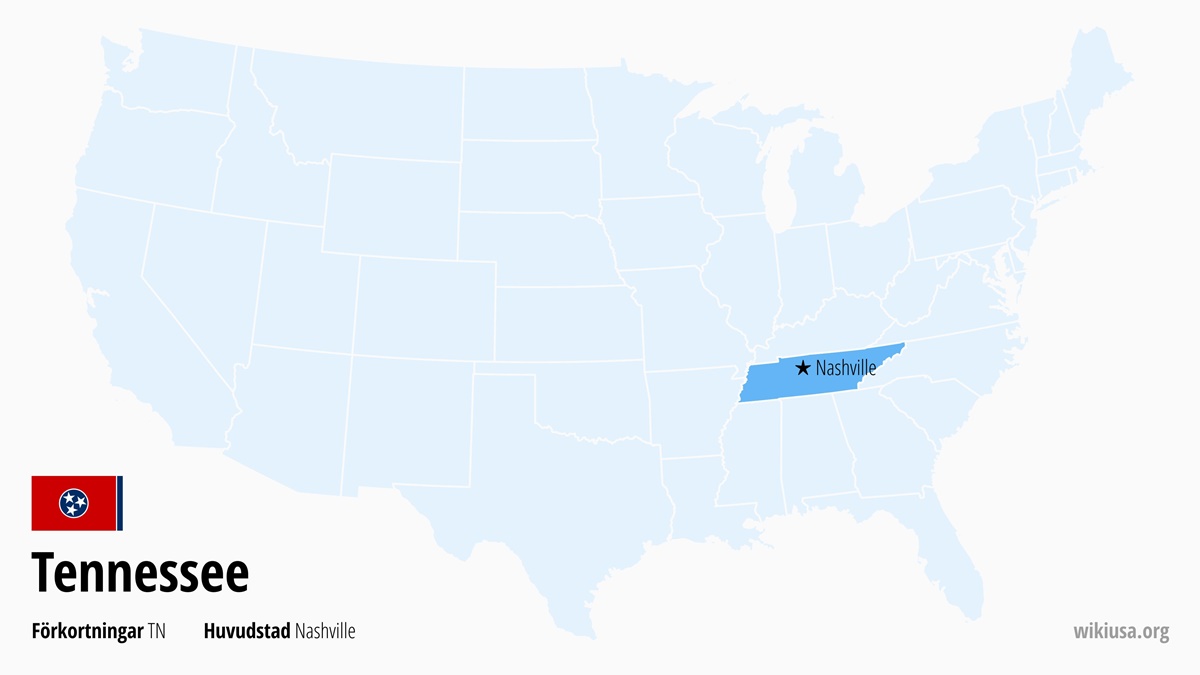 Karta över delstaten Tennessee | Var ligger Tennessee? | Tennessee i USA – fakta, karta, städer och förkortning