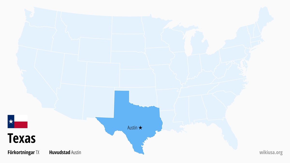 Karta över delstaten Texas | Var ligger Texas? | Texas i USA – fakta karta, största städer och vad man kan se