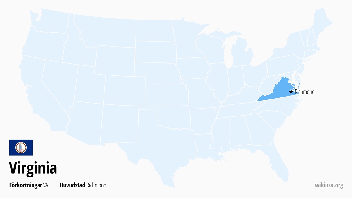 Karta över delstaten Virginia | Var ligger Virginia? | Virginia i USA – karta, fakta, största städer och vad man kan se