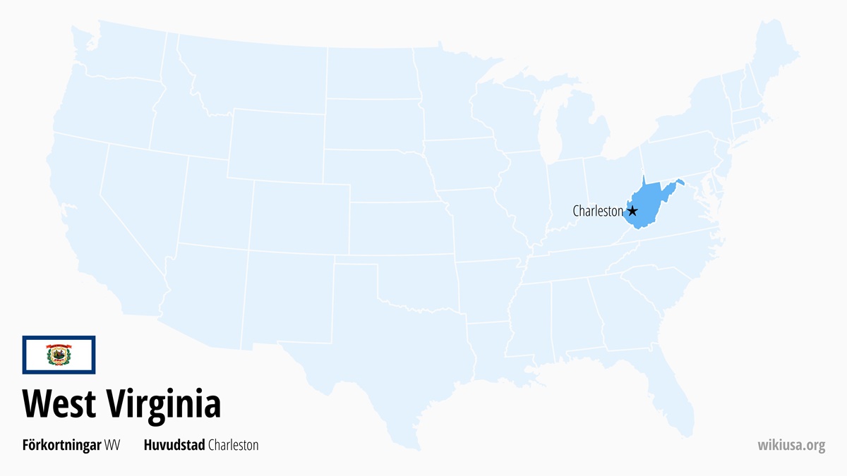 Karta över delstaten West Virginia | Var ligger West Virginia? | West Virginia i USA – fakta, karta, städer och vad man kan se