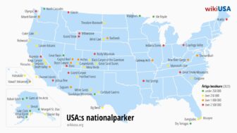 Nationalparker USA – fullständig lista, karta och fakta