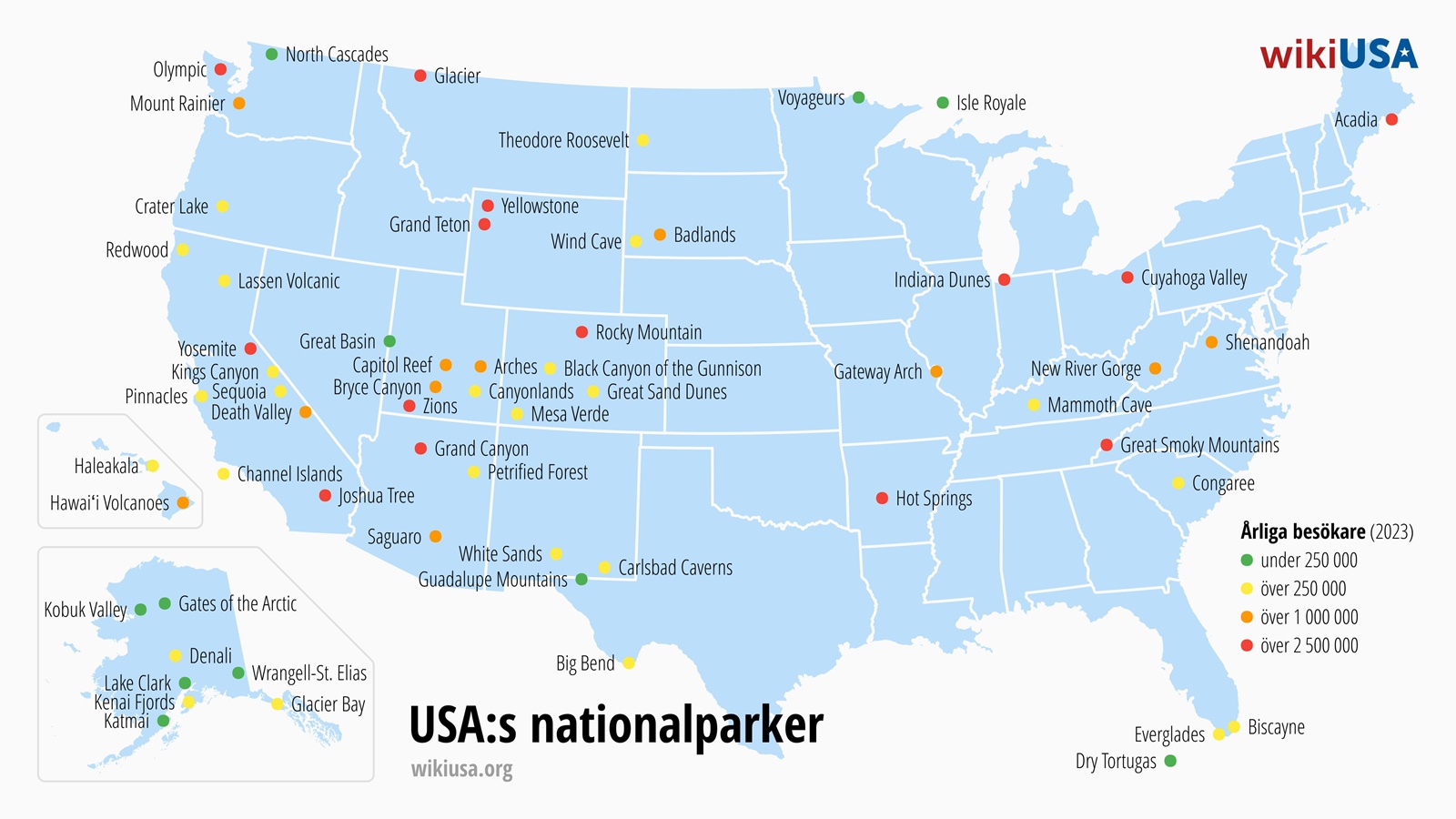 Karta över USA:s nationalparker | © Petr Novák