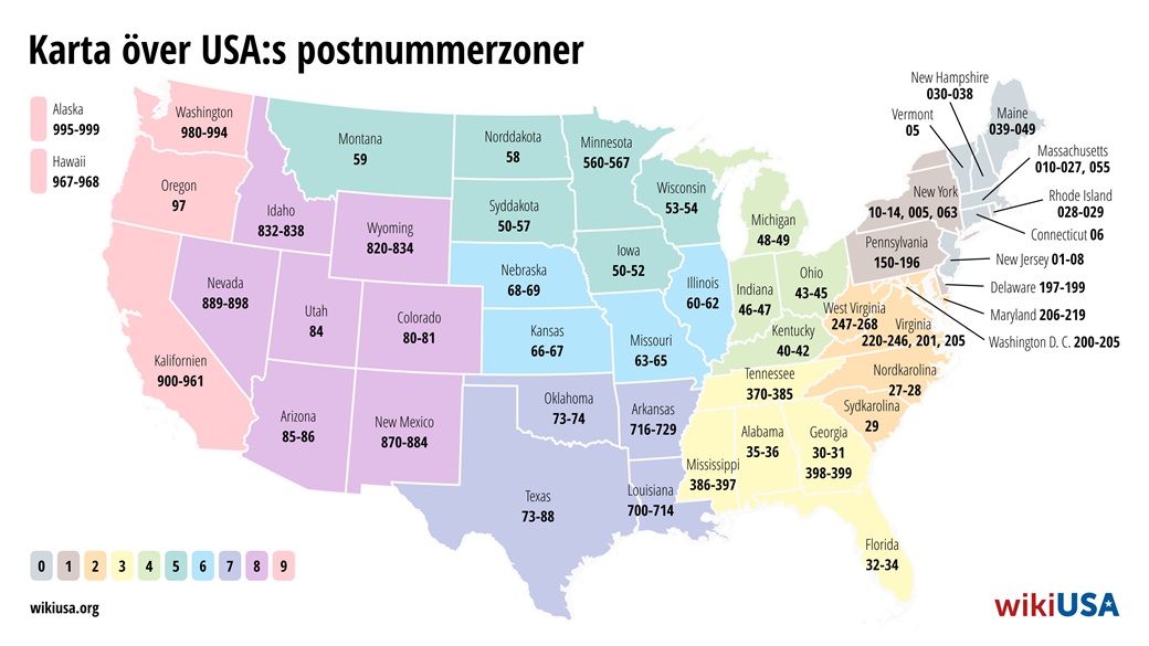 Postnummer i USA – hitta ett nummer, karta och roliga fakta | © Petr Novák